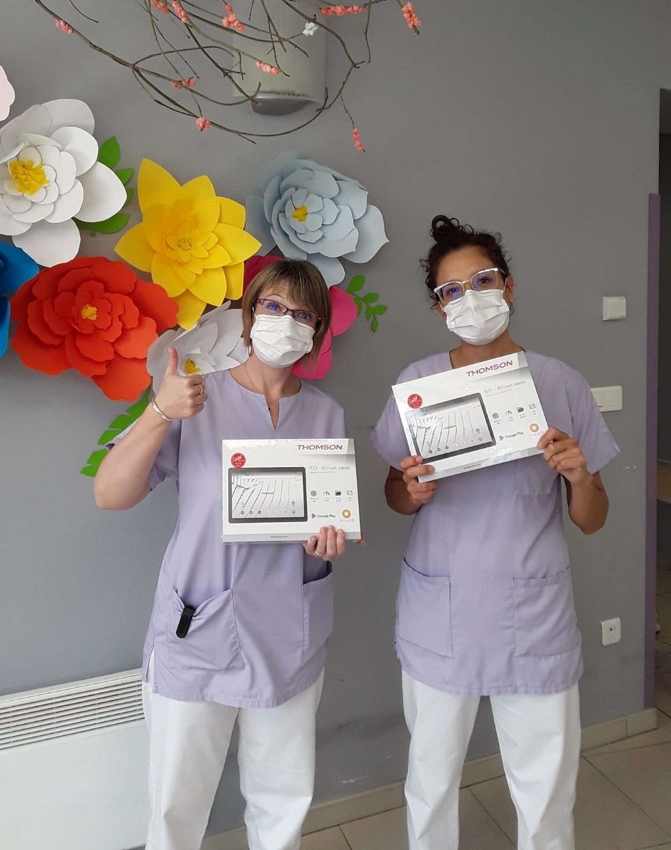 Nurses with tablets