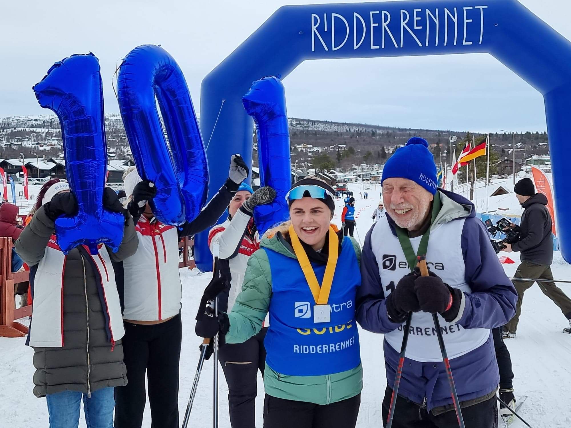 Charles Wirfts and a local ski guide participating in the March 2022 Ridderrenn in Beitostølen, Norway.