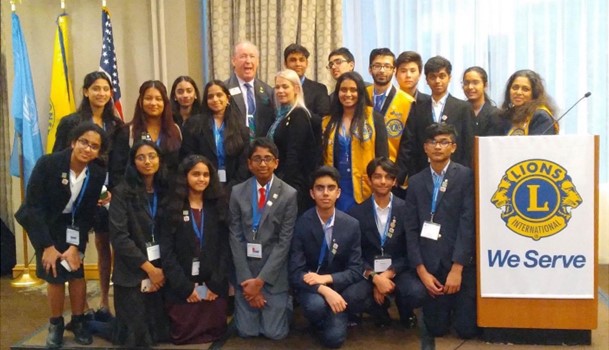 STEP For A Better World Leo Club with International President Brian Sheehan and Lion Lori Sheehan at LDUN New York on March 3, 2023.