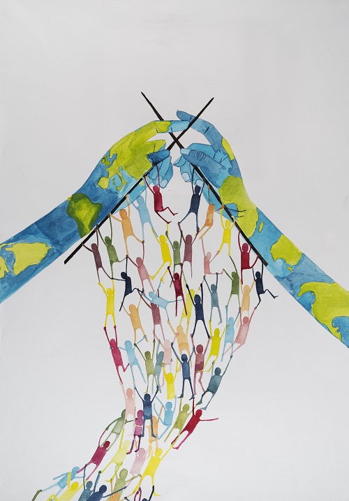 El cartel ganador de Anja Rožen fue seleccionado por su originalidad, mérito artístico y fiel representación del tema del concurso, “Todos estamos conectados”.