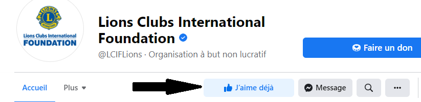 Image montrant là où aimer la page sur Facebook.