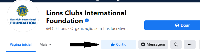 imagem mostrando onde curtir a página no Facebook