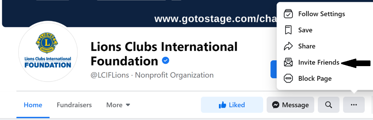 image showing where the option to invite friends is located